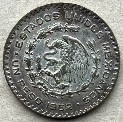 Mexico 1962 Silver  1 Peso Coin In  Good Very Fine + Grade. • £1