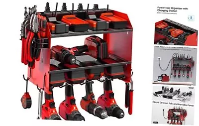  Modular Power Tool Organizer Wall Mount With Charging Station. Garage 1 A_Red • $110.12
