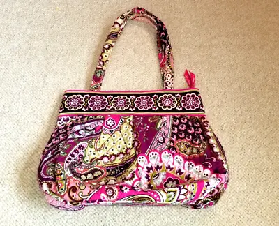 Womens Purse-VERA BRADLEY-Retired Pink  Very Berry Paisley  Quilted  Morgan  Bag • $14.99