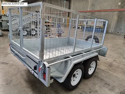$3350 • Buy 8x5 Galvanised Tandem Box Trailer With 900mm Cage 