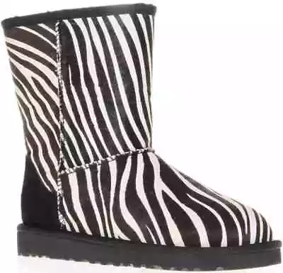 UGG 1002790 Classic Short Black/White Zebra Genuine Exotic Calf Hair Boot 9M • $269.99