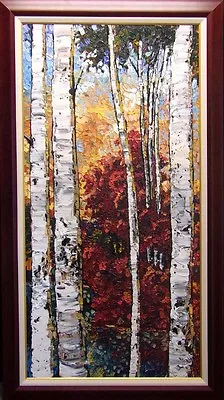 Maya Eventov Untitled Oil Tree Canvas With Beautiful Custom Frame ME040908-09 • $6500