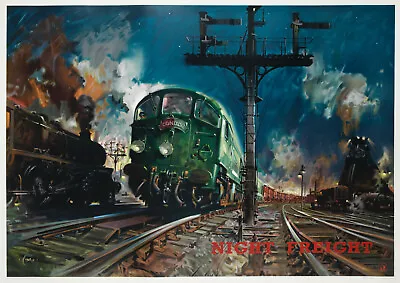 Vintage Railway Poster Night Freight Condor T. Cuneo Steam Train Art Print A3 A4 • £5.99