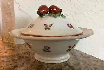 Villeroy And Boch Petite Fleur Footed Covered Candy Dish - 7” - RARE - EC • $64.95