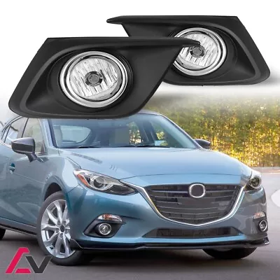 2014-2016 For Mazda 3 Clear Lens Pair Bumper Fog Light Lamp+Wiring+Switch Kit • $58.99