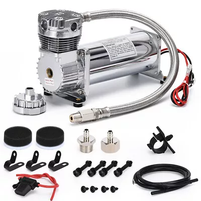 $128.50 • Buy 3/8 NPT 200 Psi 480C Control Single Air Ride Suspension Bags Compressor Pump Kit