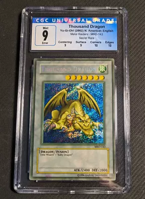 Yugioh Thousand Dragon MRD-143 Secret Rare PSA/CGC 9 Mint SUPER FADED! • £899.99