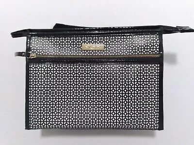 MOR Destination Large Embossed Black & White Stand-up Cosmetic Makeup Bag • $17.99