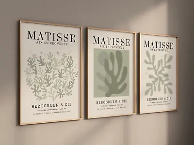 £15 • Buy Henri Matisse Style Set Of 3 Prints In Sage Green And Beige Colours/ Wall Art