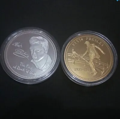 Elvis Presley 1935-1977 The King Of  Rock-Roll Gold Art Commemorative Coin- (LD1 • $4.99
