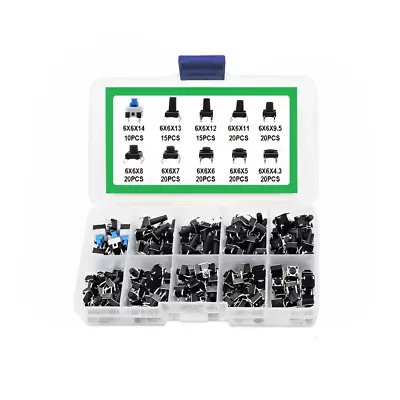 Tactile Push Button Switch 180pcs 10 Value 6x6mm 4 Pin For Panel PCB Micro Tact • $8.23