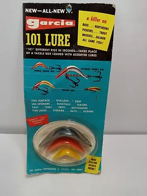 VINTAGE GARCIA 101 LURE New Old Stock Vintage Fishing Lure On CARD • $9.99