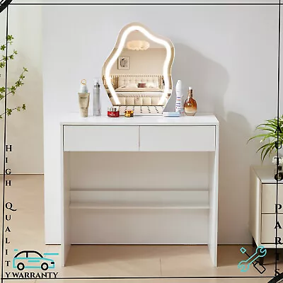 Dresser For Bedroom Makeup Desk Set Vanity Dressing Table W/ LED Lighted Mirror • £81.78