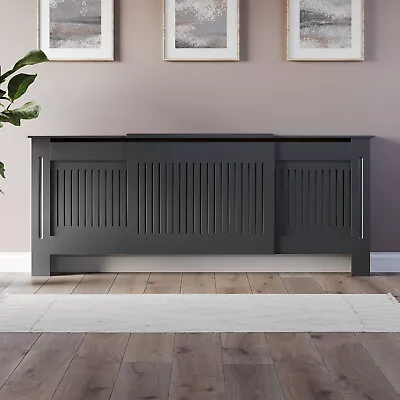 Radiator Cover Wall Cabinet Adjustable MDF Wood Anthracite Vertical Style Modern • £80.97