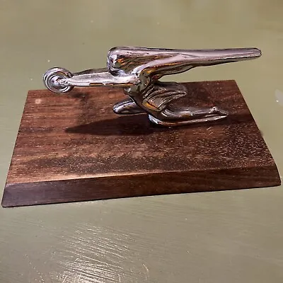 ANTIQUE PACKARD MOUNTED HOOD ORNAMENT 9 3/4 X 5.5 Mounted On Hardwood • $270