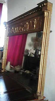 £400 • Buy Antique Regency Rectangular Gilt-framed Overmantle Wall Mirror 