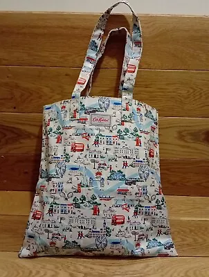 Cath Kidston London Book Bag / Tote / Shopper Oilcloth / PVC London Scene Used  • £12.95