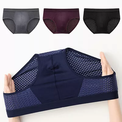 Men Briefs Mesh Underwear Male Underpants Man Panties Knickers Modal Comforable • $4.74