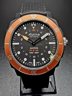 $300 • Buy Alpina HSW Orange Sapphire Crystal AL282X4V6 Seastrong Mens Smart Watch Swiss 