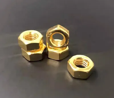 M2-M8 Hexagon Full Nuts Metric Hex Lock Nut Steel Titanium Plated Gold • $1.99