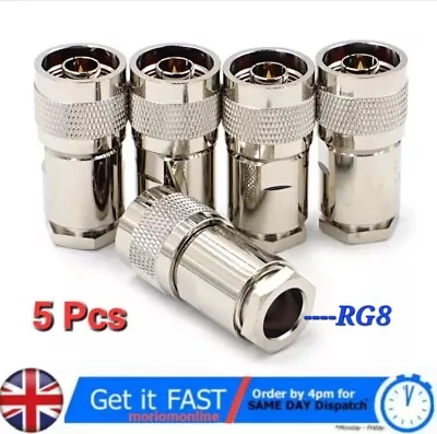 5pcs N Type Male Plug For RG213 LMR400 Westflex 103 RG8 Clamp Compression Plug • £16.99