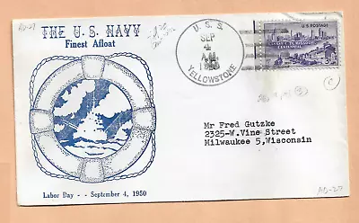 U.s.s.  Yellowstone Labor Day Sep 41950   Naval Cover • $4