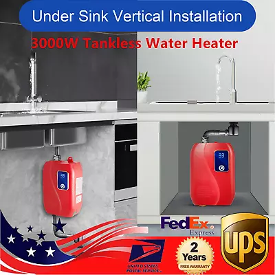 Portable 110V Instant Electric Tankless Hot Water Heater Shower Kitchen Bathroom • $45.60