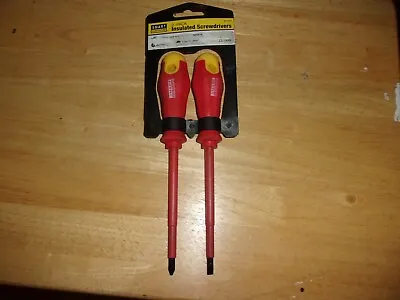 2 Piece Insulated 9  Screwdriver Set #2 Phillips 1/4  Slotted Magnetic Tip.. • $14.99