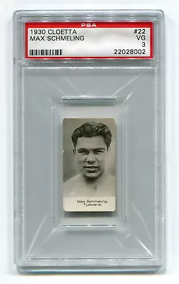 1930 Swedish Cloetta Ross 22 Max Schmeling PSA 3 HOF Vintage Graded Boxing Card • $59.99