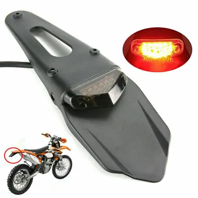 Black LED Rear Fender Brake Tail Light For KTM 125 200 450 525 Dirt Bike Enduro • $12.88