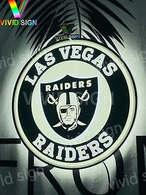 Las Vegas Raiders Man Cave 3D LED 16 X16  Neon Sign Light Lamp Beer Bar Decor • $124.99