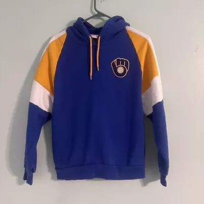 Mitchell And Ness Milwaukee Brewers Throwback Colors Hoodie Size S    • $4.99