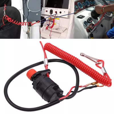 Boat Outboard Engine Motor Kill Stop Switch With Safety Lanyard Clip For Yamaha • $14.31