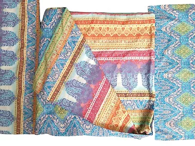 Echo Design Jaipur FULL/ QUEEN  Moroccan Paisley Cotton Duvet Cover 2 Sham 89x94 • $35