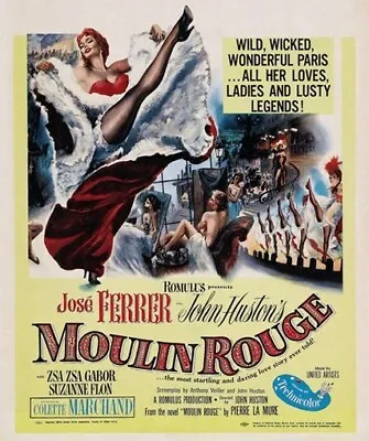 MOULIN ROUGE MOVIE POSTER 1951 Zsa Zsa Gabor VINTAGE 2 • $9.98