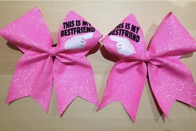 2 Cheerleading Cheer  Sisters Hair Bow  Bff Available In 27 Colours Bestfriends  • £22