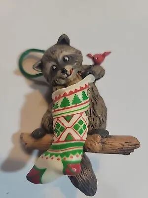 Hallmark Keepsake 1982 Raccoon Surprises Christmas Ornament • $7