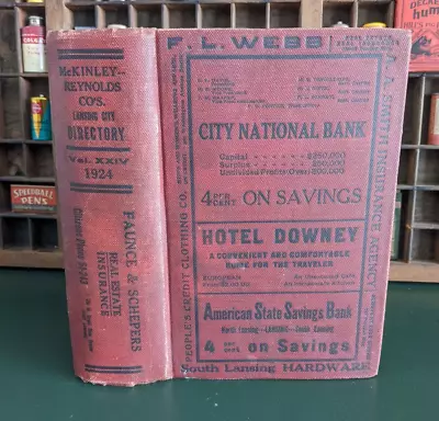 1924 Lansing (MI) City Directory ~ R.E. Olds Motor Works McKinley-Reynolds Phone • $225