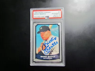 1988 Pacific Legends Mickey Mantle Signed Baseball Card PSA 10 • $2000