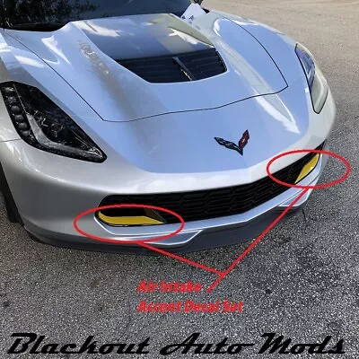 C7 Corvette Z06 Grand Sport Yellow Air Intake Decals Paint Protection 2015-2019 • $14.95