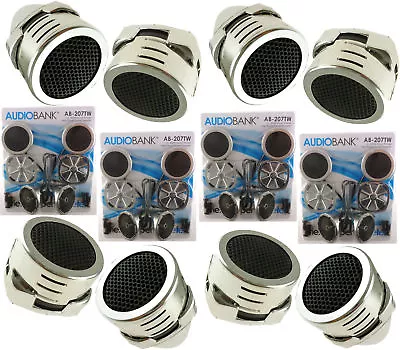 Chrome Super High Frequency Mini Dome Car Tweeters 4 Pairs 1200W Total Power • $17.91