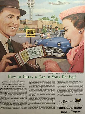 Vintage Print Ad 1955 Hertz Auto Rental Car Airports Sky Harbor Phoenix Arizona • $12.77