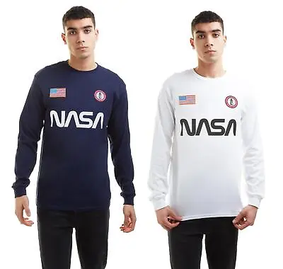 NASA Mens Long Sleeve T-shirt Badge Top Tee S-2XL Official • £14