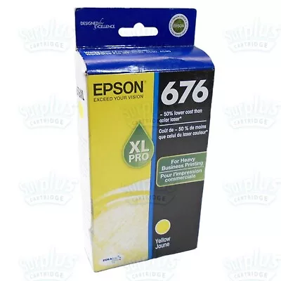 Genuine Epson 676XL High Yield Yellow 676 WP4010 WP4540 WP4590 WP4520-Retail Box • $10.99