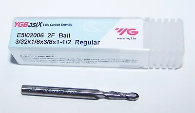 3/32  (.0938 ) Carbide End Mill 2 Flute Ball End Yg1 E5i02006 • $7.60