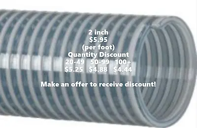 Kanaflex 2 Inch Water Suction Hose Clear PVC (per Foot) - 110 CL • $5.95