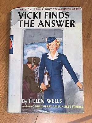 Vicki Barr Flight Stewardess Series Vicki Finds The Answer 1st Ed Hbdj Book Rare • $65.99