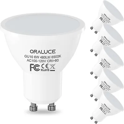ORALUCE GU10 LED Bulbs 6 Watt Equivalent To 50W Halogen Light BulbNon-dimmable • $12.95