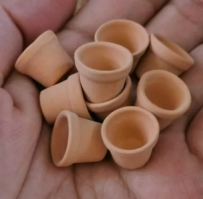 Terracotta Flower Clay Pots 10 Pots Dollhouse Miniature Garden Decor Supply DIY • $15.99