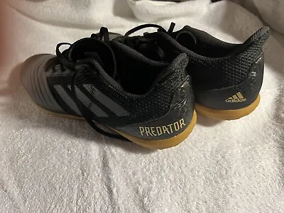 ADIDAS PREDATOR SALA MEN'S INDOOR SOCCER SHOES Sz 13.5  BLACK GOLD See PICTURES • $19.90